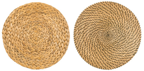 top view of  handmade wicker placemat surface - 96929750