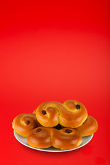Swedish saffron bun, called 