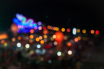 Abstract blurred lights in Loy Krathong festival