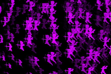 Pink cupid bokeh in the dark.