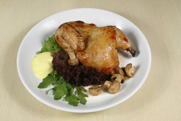 baked chicken with mushrooms and herbs