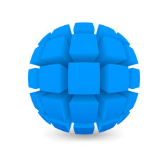 Divided blue sphere