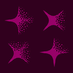 vector sparkles flying pixel symbols