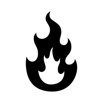 Burning fire (flame) flat icon for apps and websites