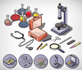 illustration of info graphic medical concept in isometric graphic