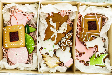 Christmas cookies in the box