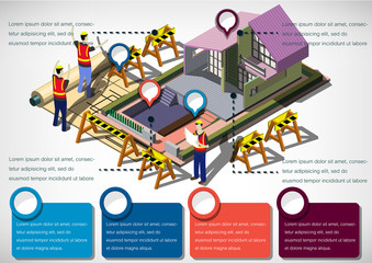 illustration of info graphic house structure concept in isometric graphic