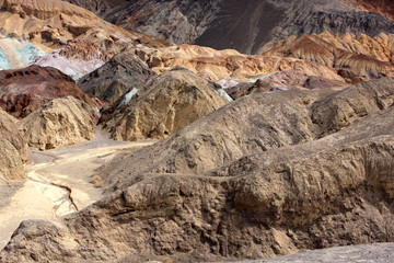Artists Palette located at the Black Mountains in Death valley, noted for a variety of rock colors