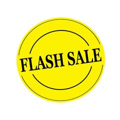 flash sale Black stamp text on circle on yellow background