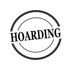HOARDING black stamp text on circle on white background