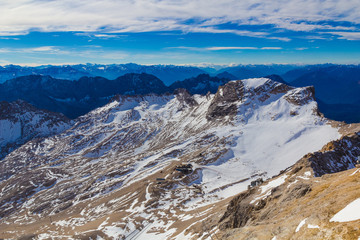 Schneeferner glacier from Zugspitze mountain, Alps, Germany