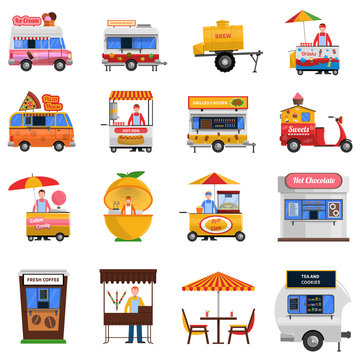 Street Food Icons Set 