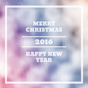 Vector Merry Christmas and Happy New Year card design blur eps 1