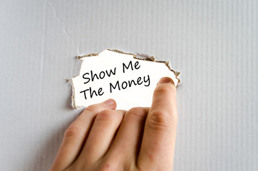 Show me the money text concept