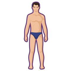 Fashion man outlined template figure