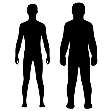 Fashion man couple outlined template figure silhouette