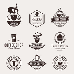 Set of Vector Coffee Shop Labels, Icons and Design Elements