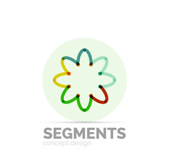 Abstract geometric linear hipster floral icon, frame design, flat style