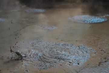 Hot mud geyser