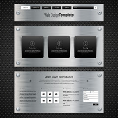 Website template on metal plate, Creative Design. Vector eps 10
