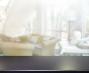 Table Top And Blur Interior of Background