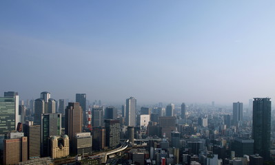 Fototapeta na wymiar Panoramic view of Osaka