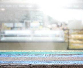 Table Top And Blur Interior of Background