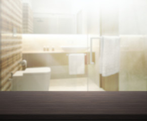 Table Top And Blur Interior of Background