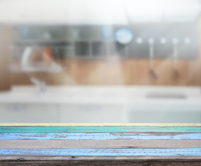 Table Top And Blur Interior of Background