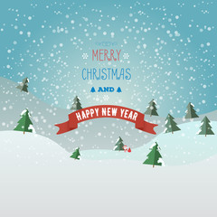 Greeting card Merry Christmas and happy new year with Santa claus