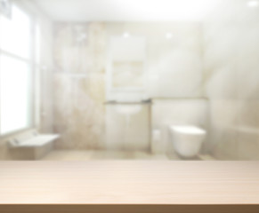 Table Top And Blur Interior of Background