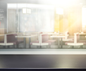 Table Top And Blur Interior of Background