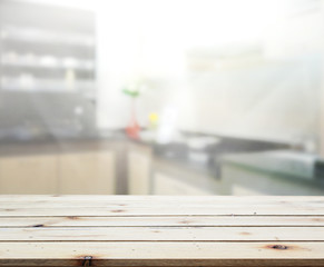 Table Top And Blur Interior of Background