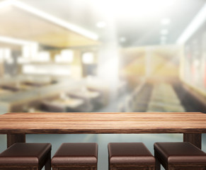 Table Top And Blur Interior of of Background