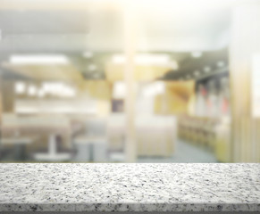 Table Top And Blur Interior of Background