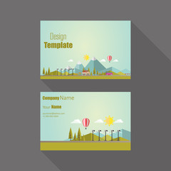 Eco Landscape Business card vector background
