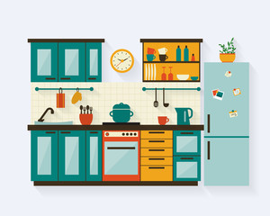 Kitchen with furniture 
