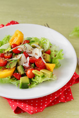 tomato salad with avocado and cheese