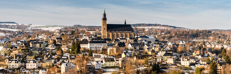 Stadtpanorama von Schneeberg