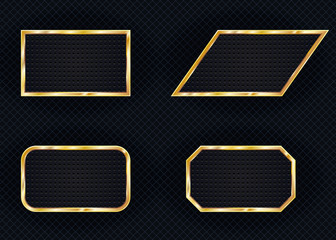 Set of geometric frames for text on dark background.