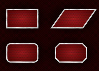 Set of geometric frames for text on dark background.