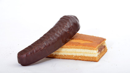 Sweet chocolate with banana fill 