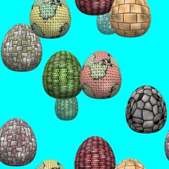 Celebrating Easter. Seamless texture with Easter eggs. Eggs with different surface. Colored Easter egg rain.
