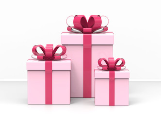 Three present boxes