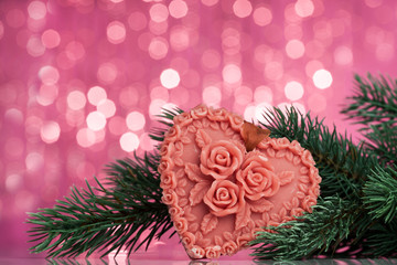 Christmas decoration on sparkles background