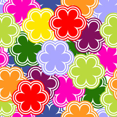 Bright seamless pattern with abstract flowers.