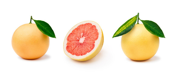 Yellow and pink grapefruits