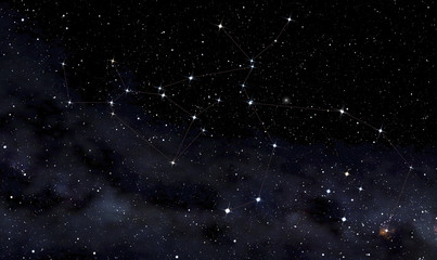 Fototapeta na wymiar Constellations of Centaurus and Wolf