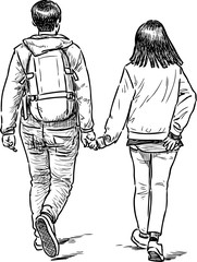 young people strolling