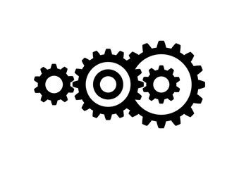 Black industrial icon on white background